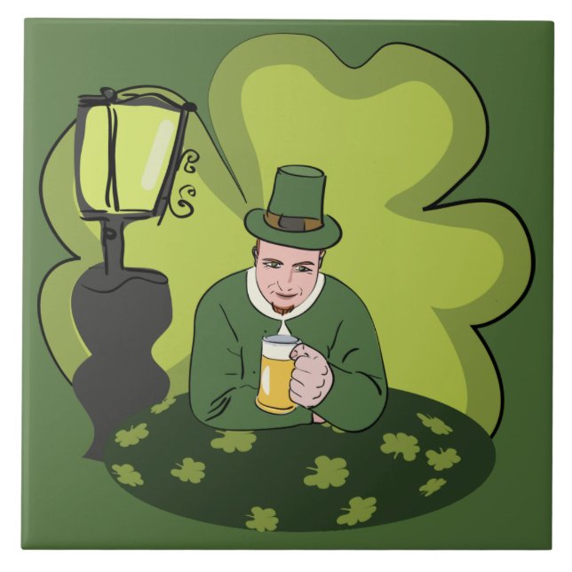 "GLÜCKLICHER ST. PATRICKSTAG" KOBOLD FLIESE (Vorderseite)