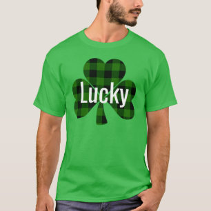 Glücklicher St. Patty’s Shamrocks grün kariert T-Shirt