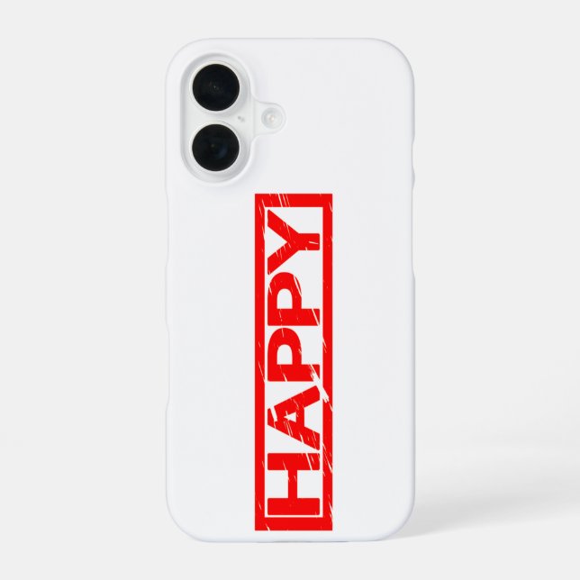 Glücklicher Stempel iPhone 16 Hülle (Rückseite)