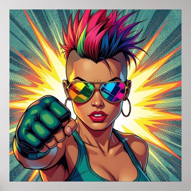 Glücklicher Stolz! Lgbtqia+ Cool Poster (Vorne)