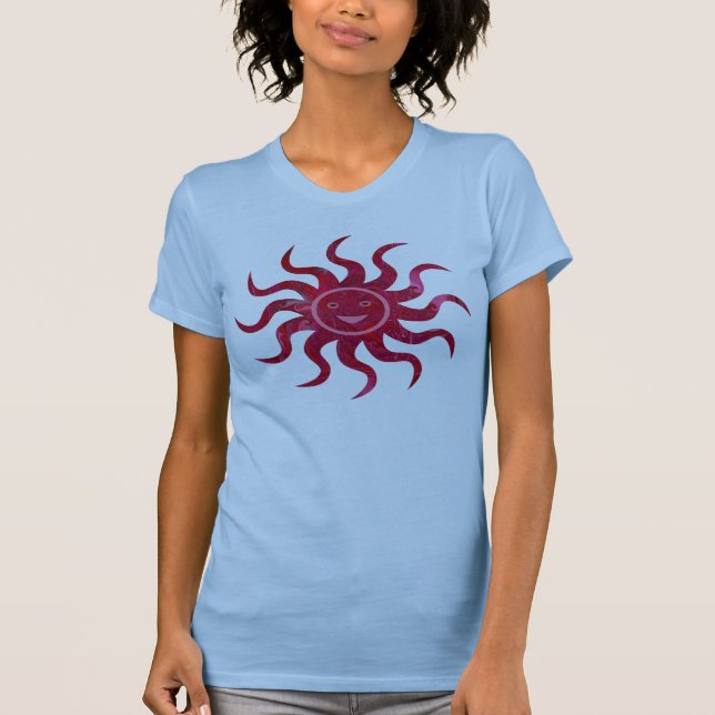 Glücklicher Sun stellen Entwurf gegenüber T-Shirt (Vorderseite)