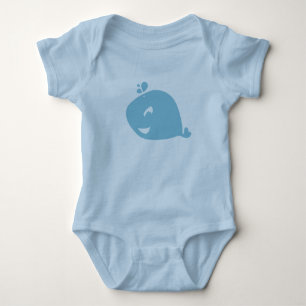 Glücklicher süßer blauer Wal Baby Strampler
