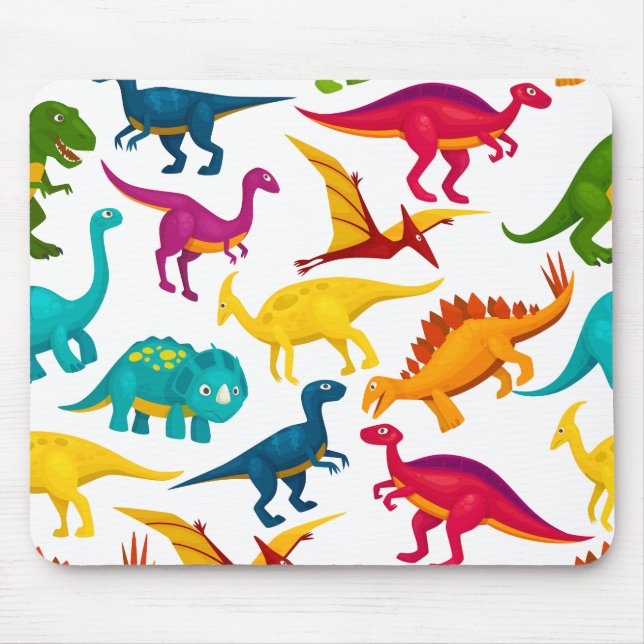 Glücklicher süßer Dino  Mousepad (Vorne)