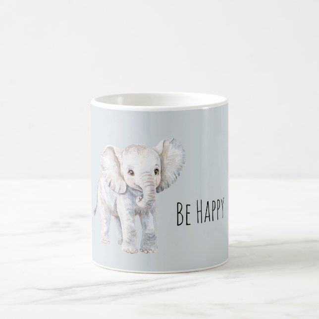 Glücklicher Süßer Elefant Kaffeetasse (Mittel)