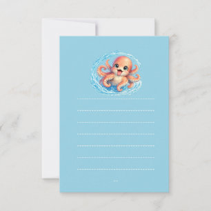 Glücklicher süßer Oktopus Kawaii Meer Leben Illust Einladung