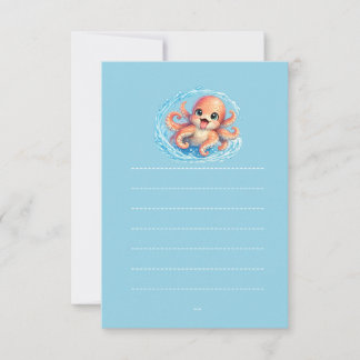Glücklicher süßer Oktopus Kawaii Meer Leben Illust Einladung