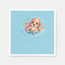 Glücklicher Süßer Oktopus Kawaii Meer Leben Illust
