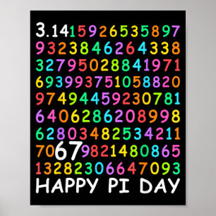 Glücklicher Tag 3.14 Mathe-Liebhaber 67 Mathe-Lehr Poster