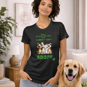 Glücklicher Tag Adoptiere Rettungshunde Süßer St.  T-Shirt