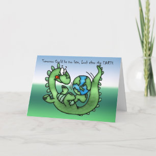 Glücklicher Tag der Erde mit Dinosaurier Karte