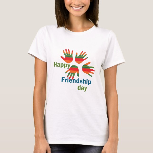 Glücklicher Tag der Freundschaft T-Shirt (Vorderseite)