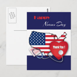 Glücklicher Tag der Krankenschwestern. USA Patriot Postkarte