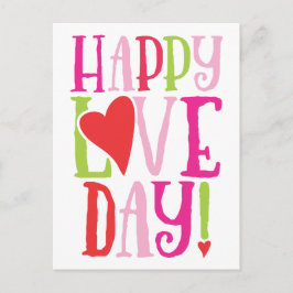 Glücklicher Tag der Liebe Niedlicher Valentinstag Postkarte