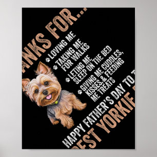 Glücklicher Tag der Väter zum besten Yorkie-Vater  Poster