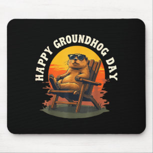 Glücklicher Tag des Murmeltieres Vintage-Sonnenunt Mousepad