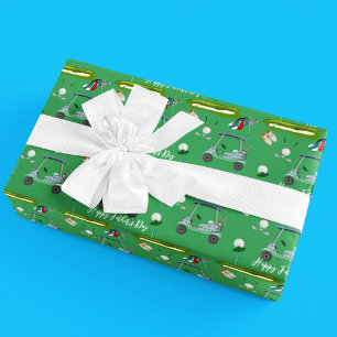 Glücklicher Tag des Vaters am Golfing Day Geschenkpapier