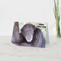 Glücklicher Tag des Vaters vom Schimpansen des alt