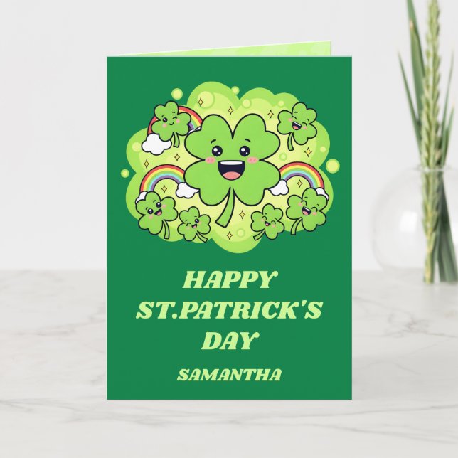 Glücklicher Tag Freuden St. Patrick’s Tag Karte (Vorderseite)