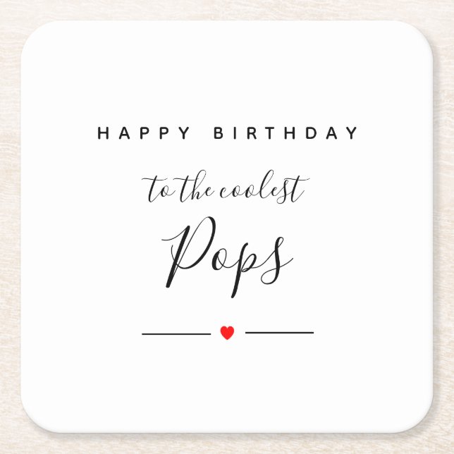 glücklicher Tag für coolsten Pop Rechteckiger Pappuntersetzer (Vorderseite)