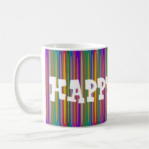 GLÜCKLICHER TAG IN STRIPED ART KAFFEETASSE
