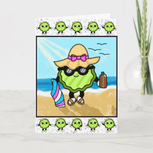 Glücklicher Tag!   Lustige Strandgurke   Karte