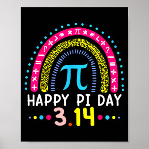 Glücklicher Tag Regenbogen 3.14 Zahl Mathe Lehrer Poster