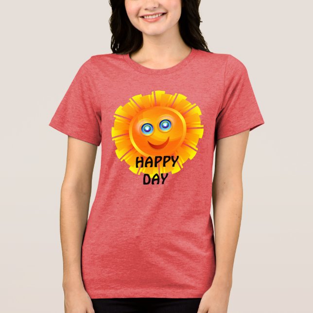 GLÜCKLICHER TAG, SONNENSCHIRM, Tri-Blend SHIRT (Vorderseite)
