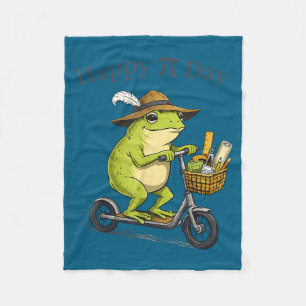 Glücklicher Tag Torte 3,14 Frosch Scooter lustiger Fleecedecke