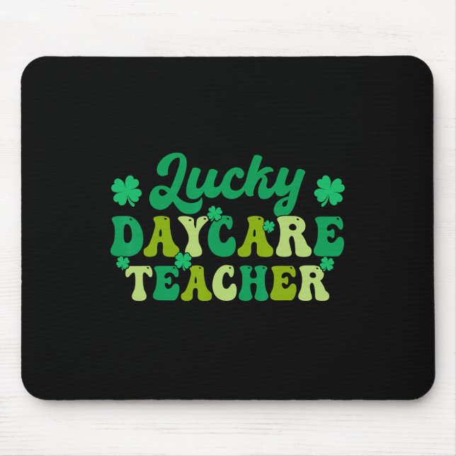Glücklicher Tagesstätten-Lehrer Shamrocks Irischer Mousepad (Vorne)