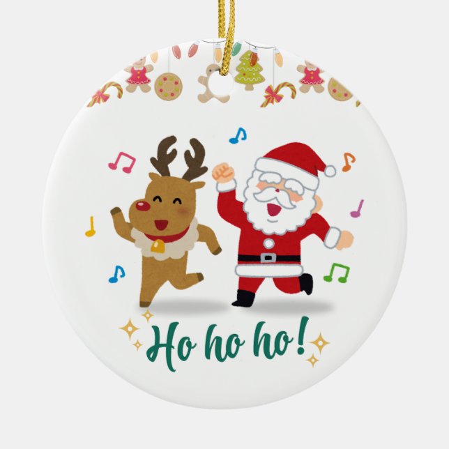 Glücklicher Tanz Keramik Ornament (Vorne)