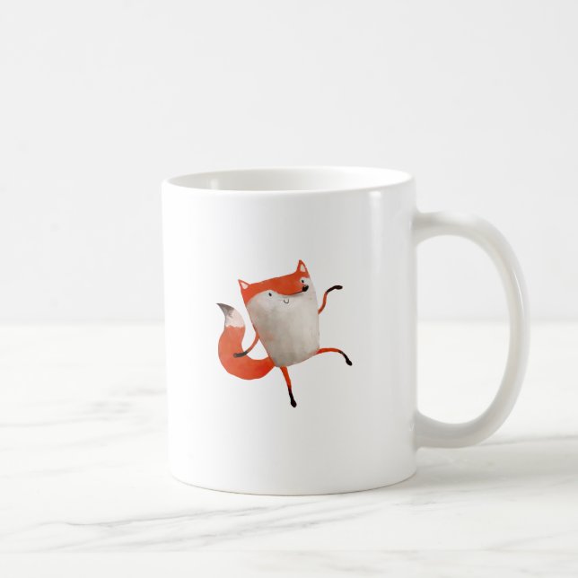 Glücklicher tanzender Fox Kaffeetasse (Rechts)
