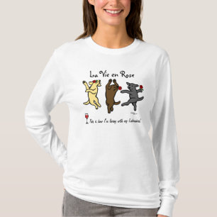 Glücklicher tanzender Labrador-Trio-Cartoon T-Shirt