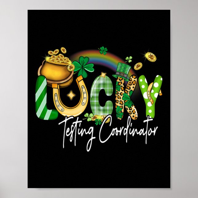 Glücklicher Testkoordinator St. Patricks Day Famil Poster (Vorne)