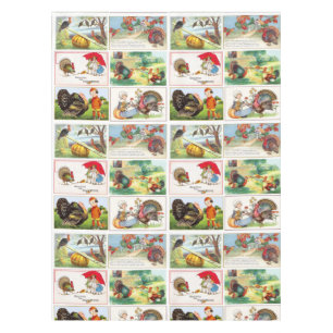 Glücklicher Thanksgiving Medley Vintage Postkarte Tischdecke