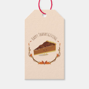 Glücklicher Thanksgiving Pecan Pie Slice Tan Brow Geschenkanhänger