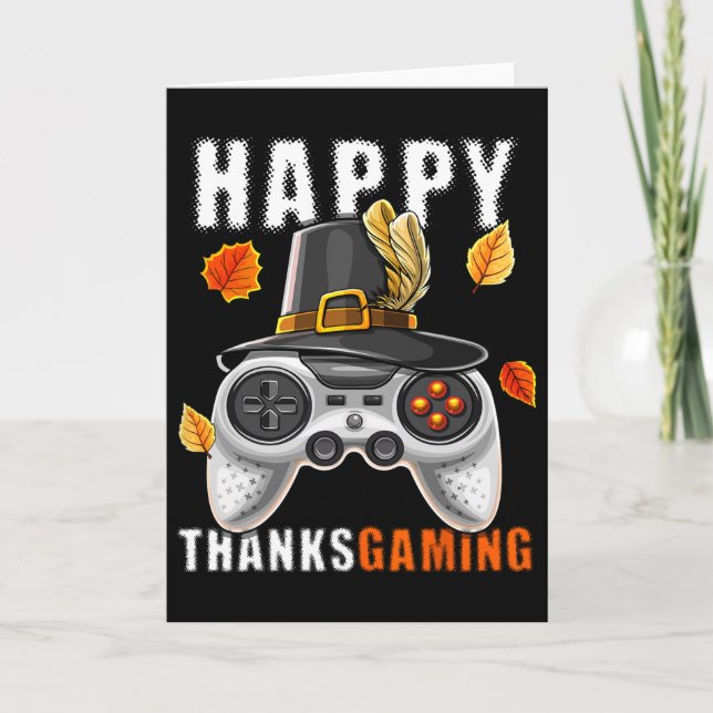 Glücklicher Thanksgiving Video Game Controller Pil Karte (Vorderseite)