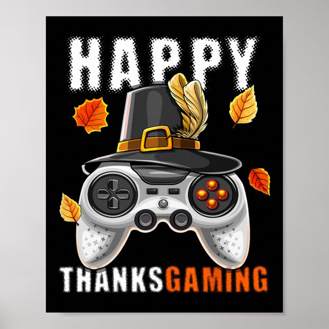 Glücklicher Thanksgiving Video Game Controller Pil Poster (Vorne)