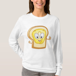 Glücklicher Toast Kawaii Toast mit Butter T-Shirt