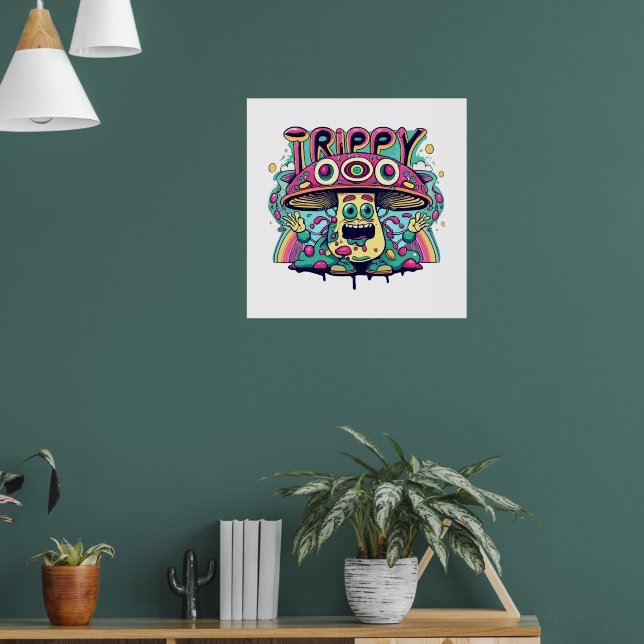 Glücklicher Trip-Pilz Poster (Wohnzimmer 1)