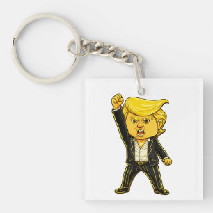 Glücklicher Trump Aufnäher Kampf Kampf Chibi Carto Schlüsselanhänger