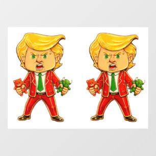 Glücklicher Trump Lustiger Trump Bulle Bär Trump M Fensteraufkleber