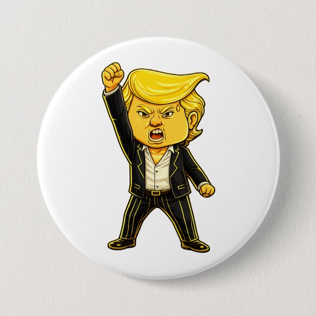 Glücklicher Trump Pin Meme Kampf Kampf Wütender Tr Button (Vorderseite)