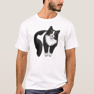 Glücklicher Tuxedo-Katzen-T - Shirt