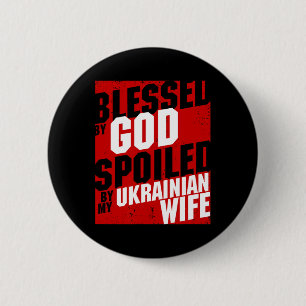 Glücklicher ukrainischer Ehemann Ukrainische Ehefr Button