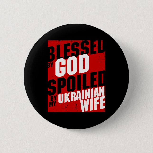 Glücklicher ukrainischer Ehemann Ukrainische Ehefr Button (Vorderseite)