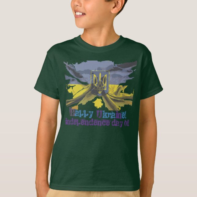Glücklicher Unabhängigkeitstag, Ukraine T-Shirt (Vorderseite)