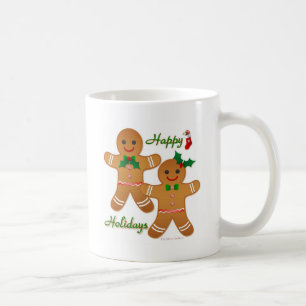 Glücklicher Urlaub Lebkuchenmann Junge Mädchen Tasse