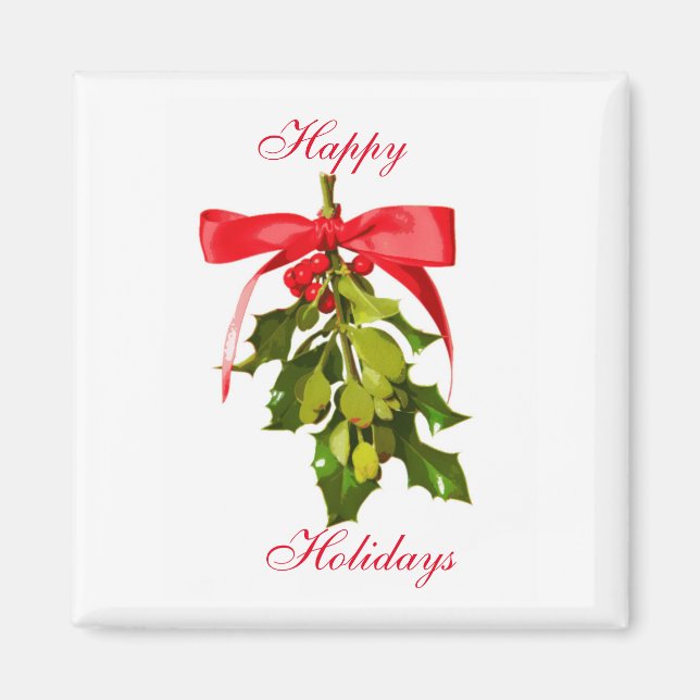 glücklicher Urlaub mistletoe Magnet (Vorne)
