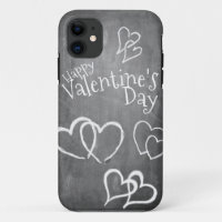 Glücklicher Valentinstag auf einem Kreidebrett