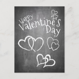 Glücklicher Valentinstag auf einem Kreidebrett Feiertagspostkarte